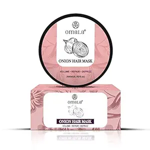 Omala Red Onion Hair Mask Cream for Dandruff/Hair Growth/Hair Fall/Smooth & Shiny Hair- Paraben & Silicon Free Hair Mask For Men & Women (200 ml)