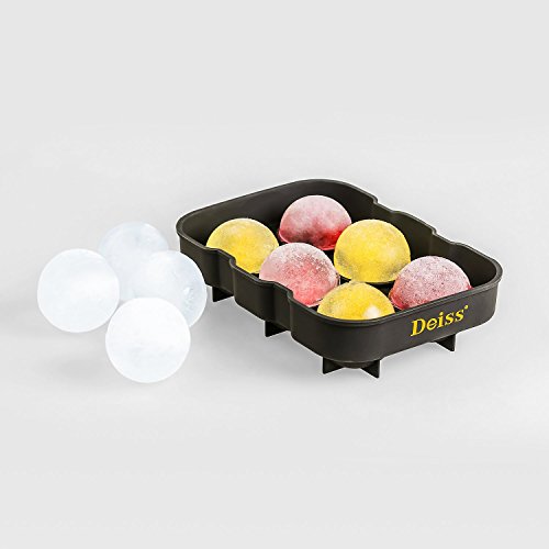 Deiss® ART Eiskugel-Maker Schimmel & faltbare Trichter – 6 perfekt 4.6 cm Eiskugeln in flexiblem Silikon Fach – faltbare Trichter für flüssige Übertragung – spülmaschinengeeignet - 8