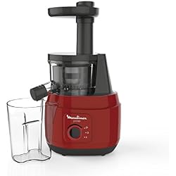 Moulinex ZU150510 Extracteur de Jus Juiceo Fruits et Légumes Pressoir 150W Pressage à Froid 80 tours / minute Rouge