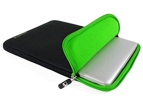 COOL BANANAS ShockProof Tasche passgenau für MacBook Pro & MacBook Air 13 Zoll | Sleeve | Hülle mit strapazierfähigem Nylonbezug | Ultra-leicht | perfekter Schutz durch Memory-Foam-Effekt | Farbe Grün - 2