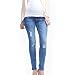 Light Vintage Maternity Jeans Pregnancy Pants (18, Indigo)