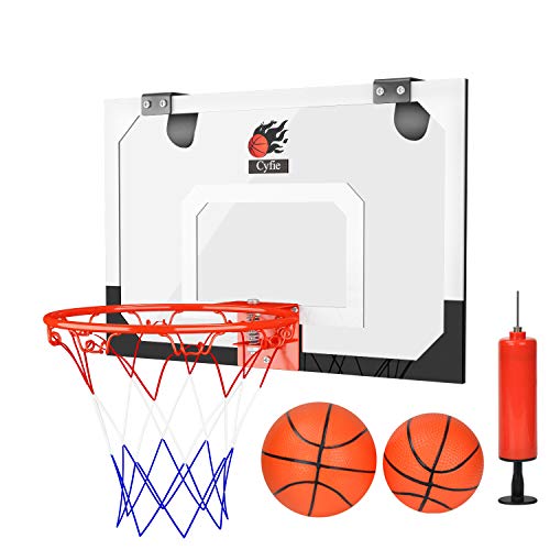 Cyfie Mini Panier Basket Interieur avec 2 Mini Basket-Ball Pompe pour Adulte Bureau Jeux Sport Basketball Loisir Chambre Enfant Salon - 45x30cm