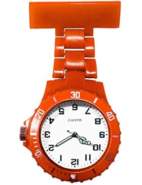 Ellemka JCM-2102 - Schwesternuhr Clip zum Anstecken FOB Kittel Krankenschwester Pflege-r Quarz Puls-Uhr Taschen...