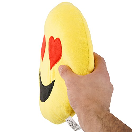 Emoji Kissen 4 er Set, 30 cm / 12 Zoll Gelbe Runde dick, Plüsch und weiche Emoticon Kissen - 6