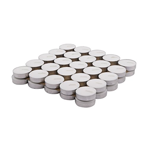 Amazon Brand - Solimo Wax Tealight Candles (Set of 50, Unscented)