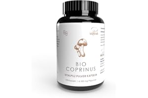 Pilze Wohlrab - Bio Coprinus Pulver Kapseln, 100 Stück - 500 mg Schopftintling Pulver je Kapsel - Höchste Bio-Qualität