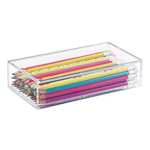 Interdesign 39640EU Clarity Aufbewahrungsbox mit Deckel Groß, 5 cm Hoch, durchsichtig - 5