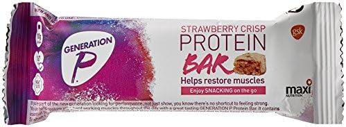 Gen P MaxiNutrition Strawberry Crisp Protein Bar, Pack of 12