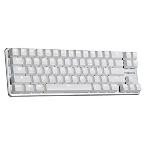 Qisan Gaming Keyboard Mechanical Wired Keyboard Cherry MX Brown Switch Backlight Keyboard 68-Keys Mini Design White