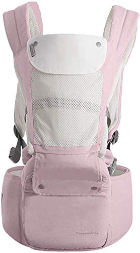 YZ Babytrage-Rucksäcke Ergonomischer weicher, atmungsaktiver Babytragekomfort für Neugeborene, Säuglinge und Kleinkinder,Rosa