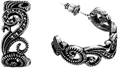 Black Dragon Circle Huggie Earring Stud Fashion Jewelry Birthday Christmas Wedding Gift