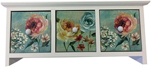 Little Springs Shabby Chic Rectangular Three Drawer Mini Chest with Flowers