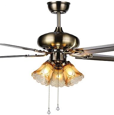 DXZMBDM Ceiling Fans Luxe Eco Modern Ceiling Fan With Light , 42-Inch Blades, Brushed Steel Finish , 220-240v-bronze