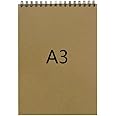 RUQIWEMI Sketch book, Drawing Book 30 Sheet 160gsm Drawing notebook, Art paper Spiral Bound Kraft Cover Portable Art Supplies (A3)