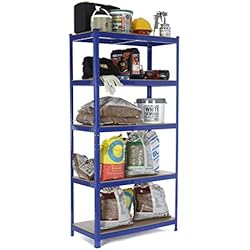 Racking Solutions - Rayonnage / Étagère de garage / Système de stockage en acier, charges lourdes, capacité de charge totale 1375kg (5 niveaux 1800mm H x 900mm L x 450mm P) + Livraison Gratuite