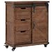 Produktbild Festnight Aufbewahrungsschrank | Vintage Sideboard | Industrial Kommode | Beistellschrank mit Rollen | Holz Schubkastenkommode | Braun Massives Tannenholz und Stahl 64x33,5x75 cm