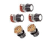 Contenido del paquete: 5pcs x interruptor giratorio; Color principal: Negro, Tono plateado, Marrón