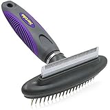 Hertzko Pet Comb And Deshedding Tool - 2 In 1 Great Tool - Gently Removes Loose Undercoat, Mats And Tangled Hair