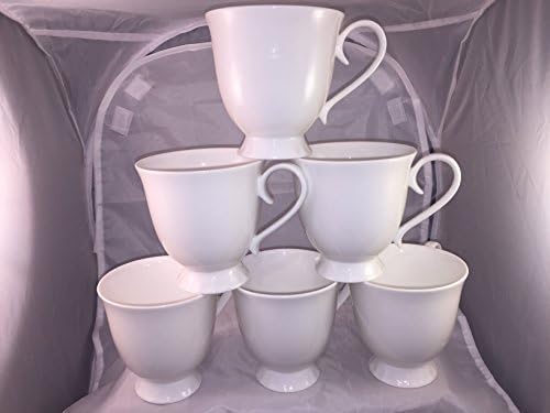 SET OF 6 BONE CHINA KS WHITE MUGS FREE DELIVERY IN UK