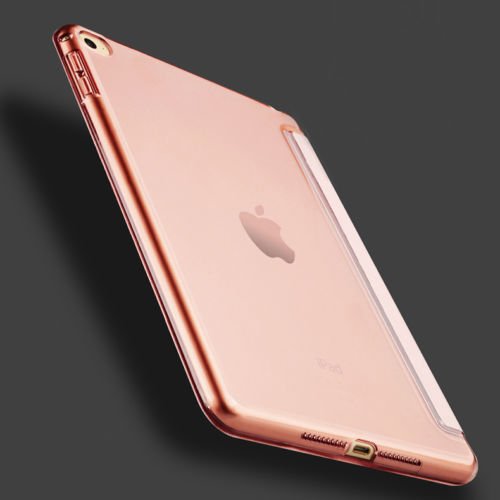 iPad Schutzhülle PU Ledertasche Rund Schutz Case Smart Cover mit automatischer Aufwachen/Schlaf Funktion abklappbar Standfunktion Hülle (Für Neu iPad 9,7″ 2017 Version A1822, Rose gold) - 4