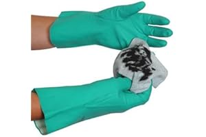 Ultimate Industrial NL15 Lightweight Nitrile Gauntlets, 7/Small, Green