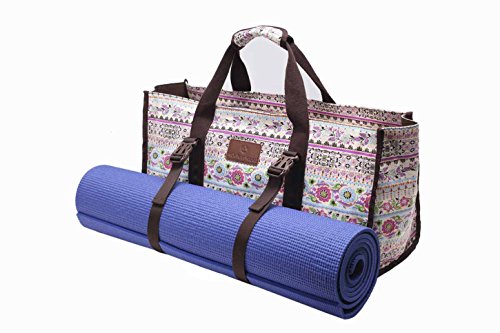 Yogatasche »Mahavir« von #DoYourYoga aus hochwertigem Baumwoll-Canvas (Segeltuch), aufwendig verarbeitet, für ÜBERBREITE Yogamatten bis zu einer Größe von 100 x 200 x 1,6 cm, in vielen Lifestyle-Desings und Farben erhältlich. - 3