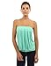PattyBoutik Women's Pleated Tube Top (Mint Green 12)