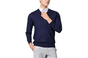 REHJJDFD Men Cashmere Cotton Blended Pullover Men Sweater Warm Sweater Jumper Men's Knitted v-Neck Sweater