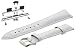 Produktbild OKCS Echt Leder Armband für Apple Watch 38 mm Series 1, Series 2, Series 3, Edition Krokodil Kroko Erstatzband Luxus + Connector silber Uhrenband Adapter Uhrenadapter Strap Metallschließe Weiß