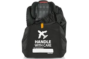 BABY TEAM Car Seat Travel Bag for Airplane Gate Check, Easy Carry Backpack Bags Cover Carseats, Infant Baby Carriers and Toddler Booster Seats for Airport, Child Air Travels Essential, Black