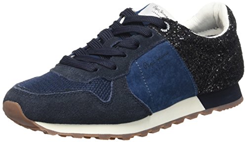Pepe Jeans Women’s Verona Break Low-Top Sneakers Blue Size: 3.5
