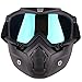Price comparison product image Ankamal Elec Motorbike Helmet Goggles Motocross Motorcycle Goggles with Removable Face Mask Detachable Fog-proof Warm Goggles Vintage Helmet (Black)