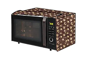 The Furnishing Tree Microwave Oven Cover for Borosil Prima 19 Liter 1300 Watt Convection Oven Toaster Griller (OTG) Floral Pattern Coffee Brown