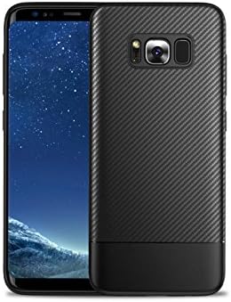 Mobiusphy Applicable To Samsung Galaxy S8 Plus Mobile Shell Protective Case [Carbon Fiber] [Soft Silicone] [Anti-Skid] [Anti-Fingerprint],Black