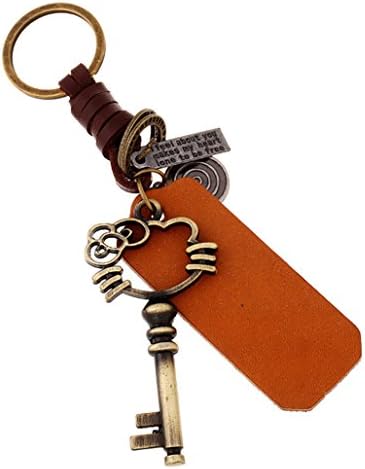 Keychain,Tianmao Cute Cartoon Hello Kitty Hollow Key Knit Leather Keychain Personality Male And Female Students Pendant Jewelry