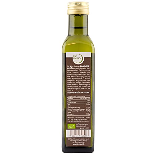 Aroma Labs Bio Macadamianussöl – Nativ, Kaltgepresst, 250 Ml, Ecocert Zertifiziert, Für Haut & Küche
