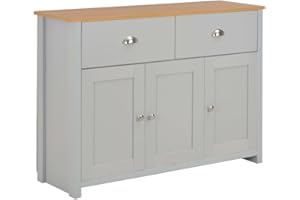 ‎VIDAXL vidaXL Sideboard mit 2 Schubladen 3 Türen Kommode Anrichte Beistellschrank Mehrzweckschrank Standschrank Schrank Flurschrank Grau 112x35x81cm