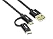 Produktbild PYTHON 2-in-1 Lade- und Datenkabel, USB A an Micro B und USB-C™ - vergoldete Stecker - Quick-Charge / QC 3.0 / QC 2.0 kompatibel - schwarz, 2,0 m