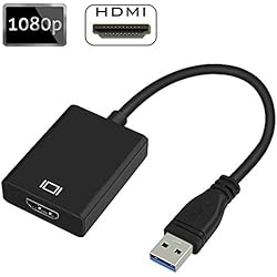 Adaptador USB 3.0 a HDMI, adaptador USB a HDMI, adaptador de cable de gráficos de video HD 1080P para computadora portátil TV HDTV Windows 7/8/10 PC, (NO MAC & VISTA)