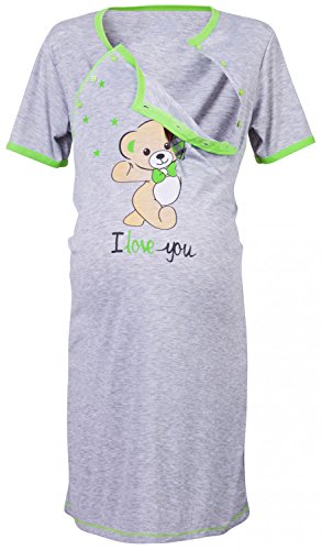 Happy Mama Women's Maternity Hospital Gown Nightie for Labour & Birth. 140p (Green, UK 10)