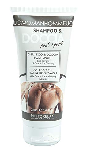 Phytorelax Laboratories Shampoo & Doccia Post Sport con Estratti di Guaranà e Ginseng - 98% Ingredienti di Origine Naturale - 200 ml