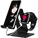 Produktbild KSNOW Handy Ladestation Docks & Ständer verwendet, 2 in 1 Universal Desktop Ständer Halter für iPhone und Apple Watch (Black)