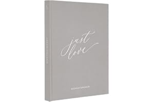 ‎JO & JUDY Jo & Judy Hochzeitsplaner "Just Love" | Mit Checklisten, Terminübersicht, Planungsseiten & Register | Genderneutral | Hardcover in Leinenoptik | Grau