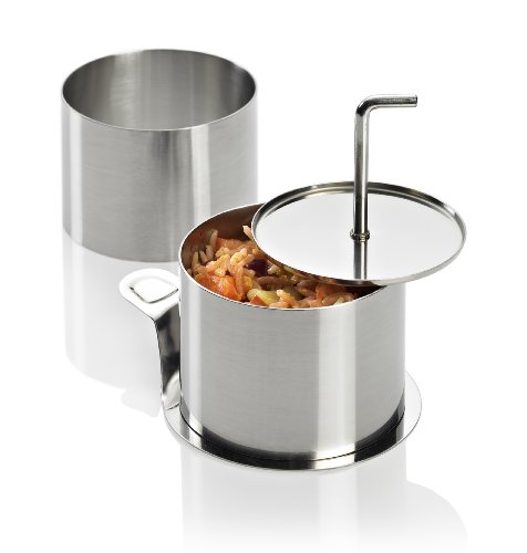 Lurch 220285 Speiseringe Edelstahl Set 8-teilig: 6 Ringe Durchmesser 7,5 cm x H 5,5 cm, 1 Stampfer, 1 Tablett - 2