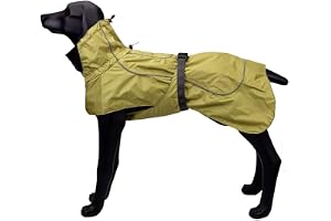 A+a Pets' Adventure Dog Raincoat Easy to Wear Adjustable Neckline Reflective Stripes Jacket for Dogs Breathable Light Weight Dog Coat (XL)