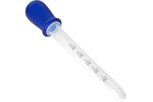 POWERSELL SRLS 5 ml Pipette Contagocce Graduate in Plastica e Silicone, Dispenser Liquido Dropper per Caramelle Gommose, Medicine Bambini e Animali, Olio d’oliva per Diete - Smontaggio Facile (BLU)