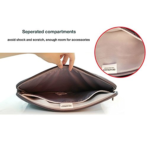 WIWU 13 Zoll Laptop Sleeve für MacBook Air 13,3 /MacBook Pro Retina 13,3/ Dell XPS 13/ Surface Pro 4 / Book Ultrabooks Hülle Tasche Multifunktionale Aktentasche mit Vordertaschen Leichte Nylon Schutzhülle ( Schwarz 13 Zoll) - 5