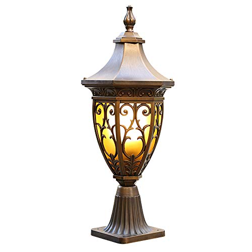 Preisvergleich Produktbild IBalody E27 Messing Retro Industrie Im Freien Wasserdichte Glassäule Lichter Europäischen Vintage Metall Aluminium Post Lichter Tür Straße Garten Haus Villa Dekorative Spalte lampen
