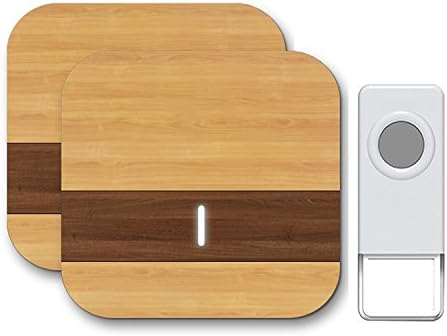 Wireless Doorbell, Doorbell Kit Included Battery, Plug in Cordless Door Chime Kit, Wirless Doorbell Kit Support MP3 Doorbell with 1000-feet Range, 52 Chimes, Waterproof Button, appropriate for Plug in Door Entry Bell, Ring Doorbell, Electric Doorbell - Topgio (Size 2, Wood Color)
