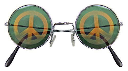 Peace Brille Hologramm für Hippie Kostüm - Tolles Accessoire zu Karneval oder Mottoparty